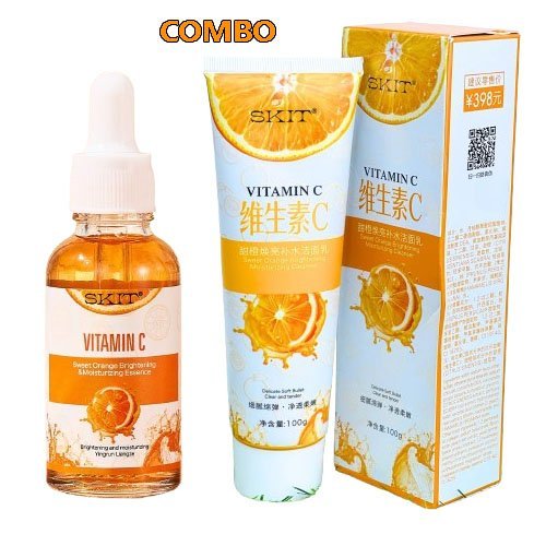 𝐂𝐥𝐞𝐚𝐧𝐬𝐞𝐫 & 𝐒𝐞𝐫𝐮𝐦 𝗩𝗶𝘁𝗮𝗺𝗶𝗻 𝗖 Combo 𝘀𝗸𝗶𝗻 𝗰𝗮𝗿𝗲 𝘀𝗲𝘁 (2 PIECE )