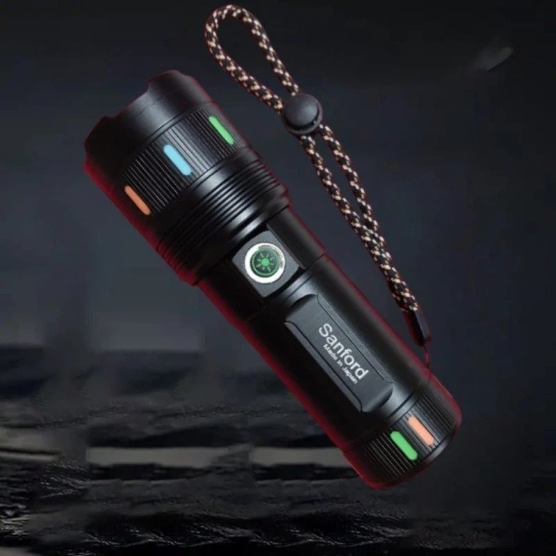 Powerful Aluminium Alloy Flashlight Sanford – 10000+mAh Rechargeable White Laser LED Torch