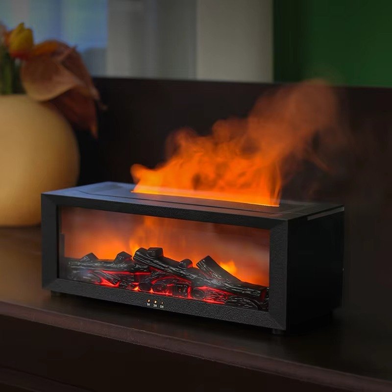Premium 3D Charcoal Fireplace Humidifier with Remote Control